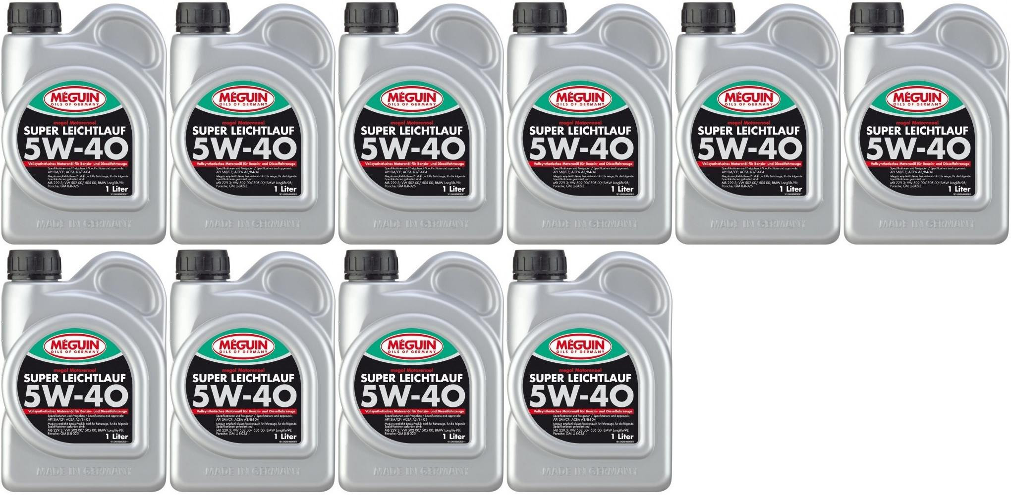 Meguin megol 4808 Motoröl Super Leichtlauf 5W-40 (vollsynth.) 10x 1l = 10 Liter