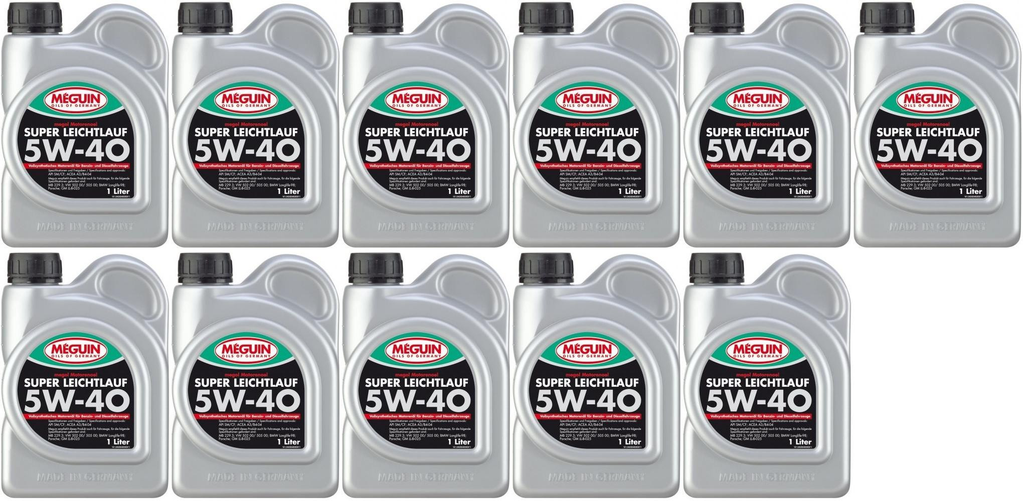 Meguin megol 4808 Motoröl Super Leichtlauf 5W-40 (vollsynth.) 11x 1l = 11 Liter
