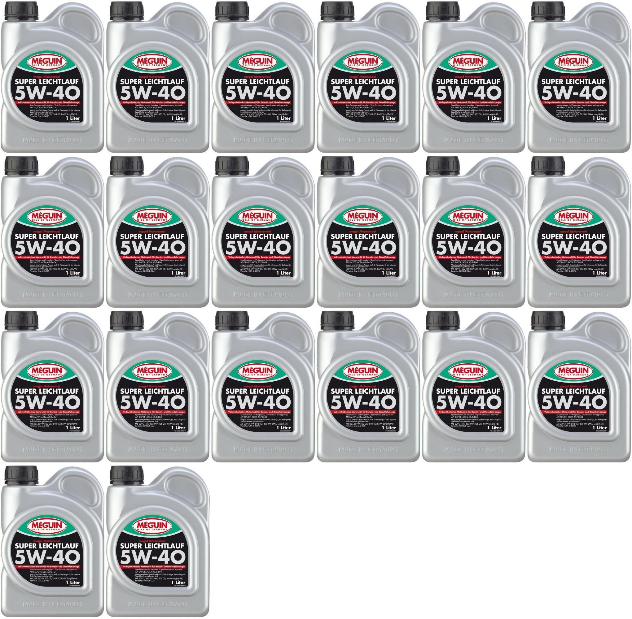 Meguin megol 4808 Motoröl Super Leichtlauf 5W-40 (vollsynth.) 20x 1l = 20 Liter