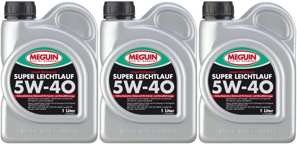 Meguin megol 4808 Motoröl Super Leichtlauf 5W-40 (vollsynth.) 3x 1l = 3 Liter