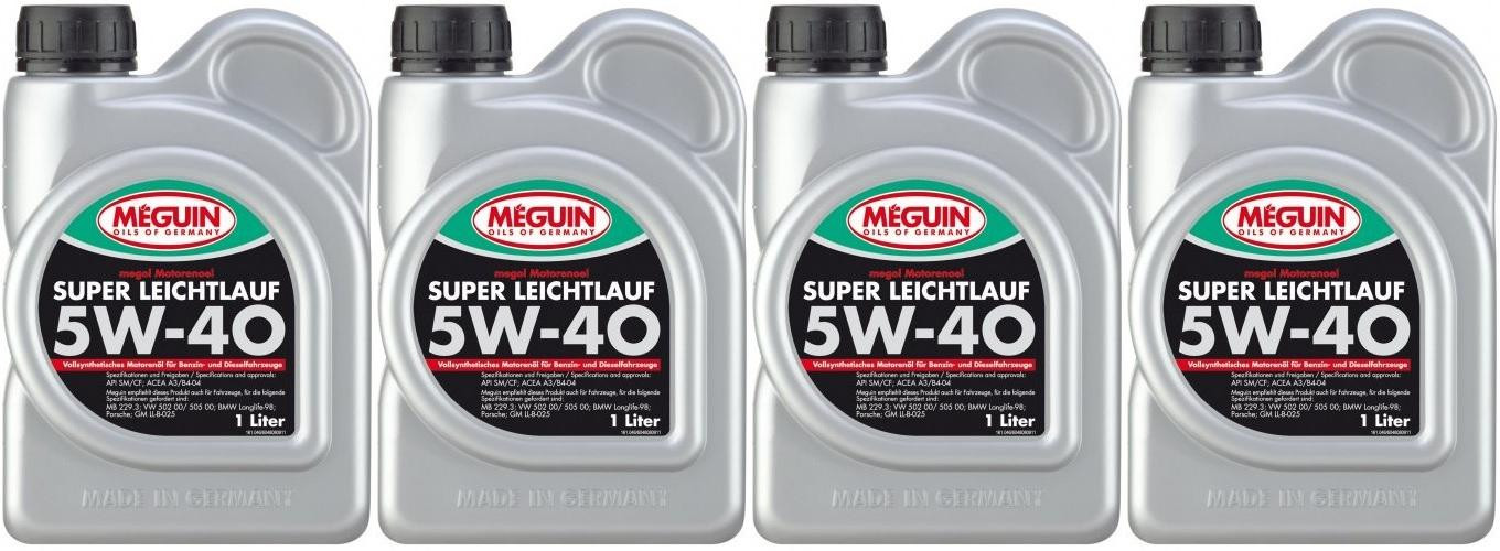 Meguin megol 4808 Motoröl Super Leichtlauf 5W-40 (vollsynth.) 4x 1l = 4 Liter