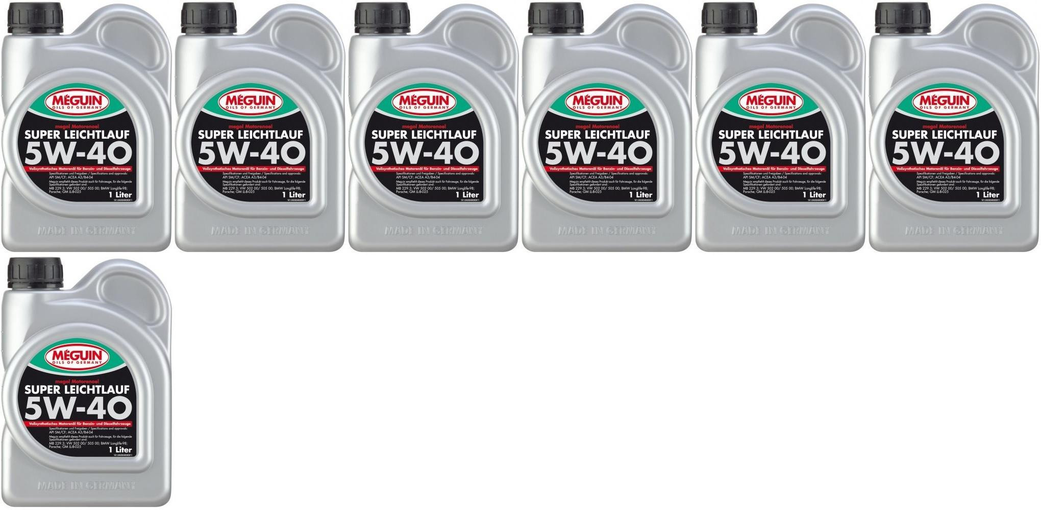 Meguin megol 4808 Motoröl Super Leichtlauf 5W-40 (vollsynth.) 7x 1l = 7 Liter