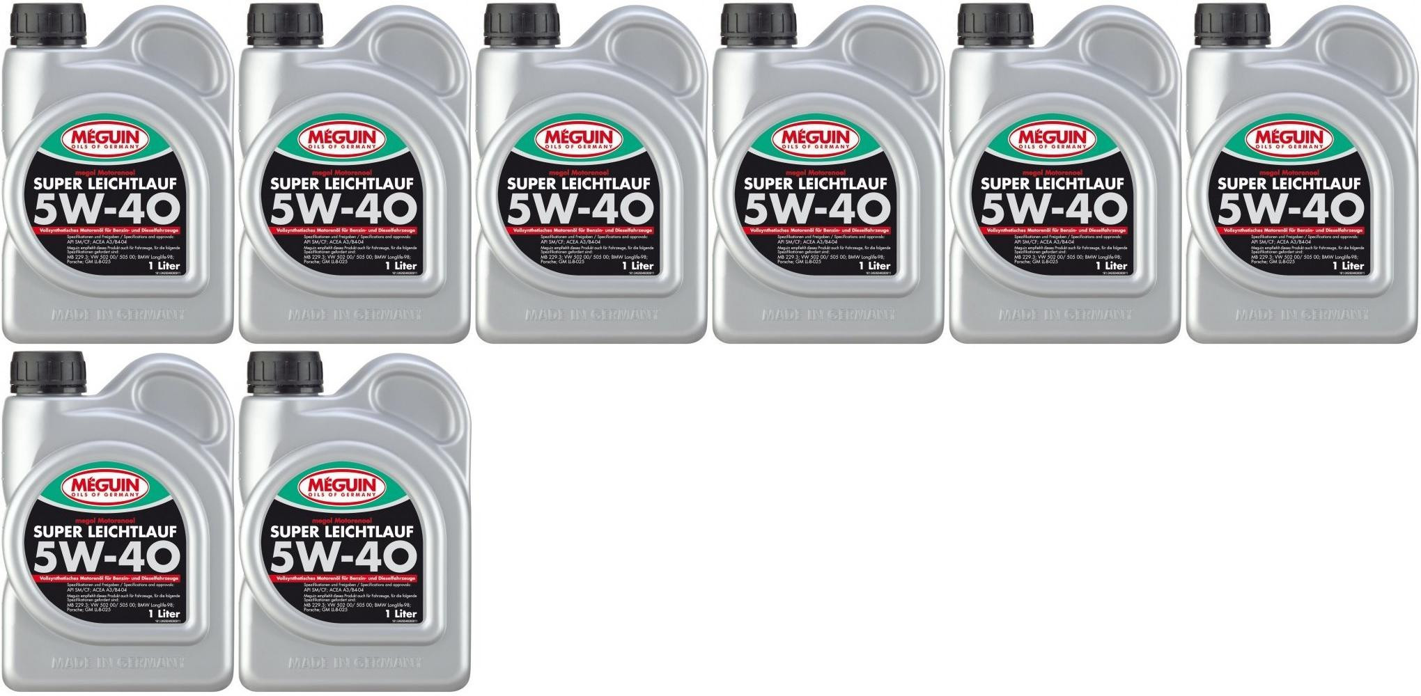 Meguin megol 4808 Motoröl Super Leichtlauf 5W-40 (vollsynth.) 8x 1l = 8 Liter