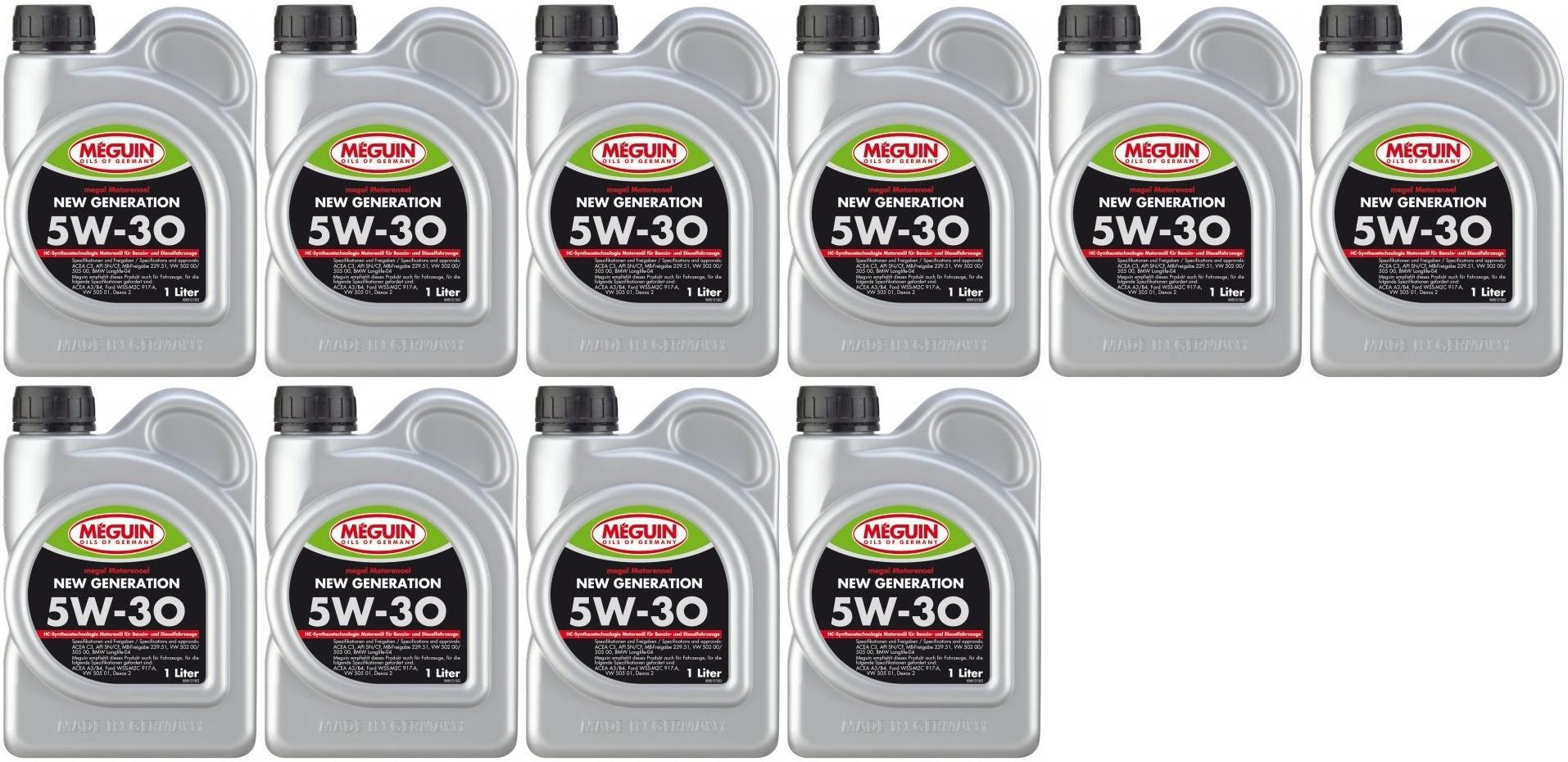 Meguin megol 6512 Motoröl New Generation SAE 5W-30 10x 1l = 10 Liter