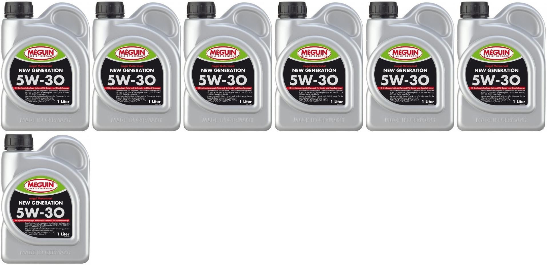 Meguin megol 6512 Motoröl New Generation SAE 5W-30 7x 1l = 7 Liter