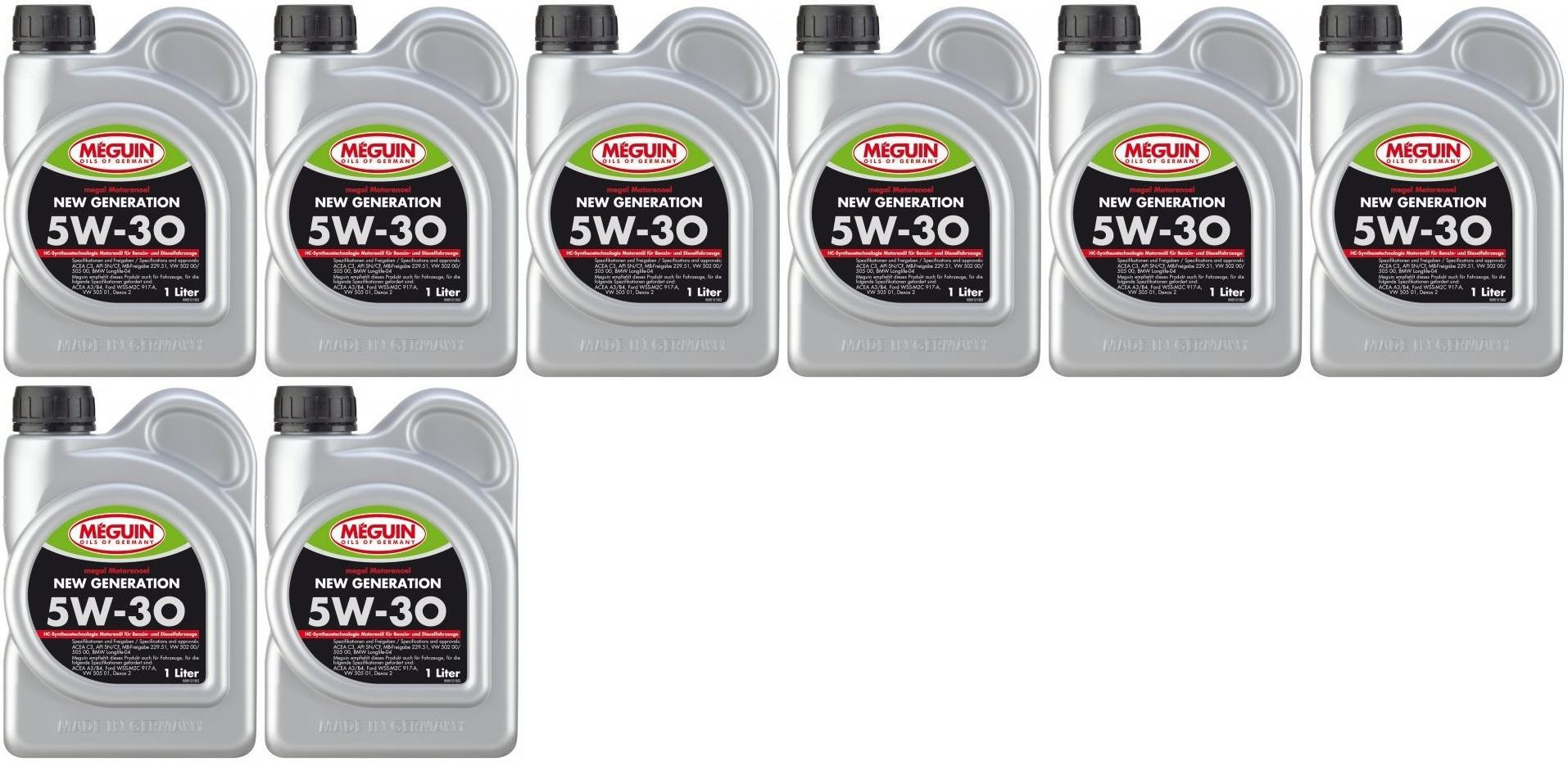 Meguin megol 6512 Motoröl New Generation SAE 5W-30 8x 1l = 8 Liter