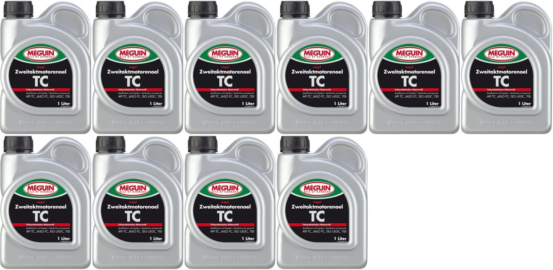 Meguin megol 9025 TC 2T teilsynthetisches Motorrad Motoröl 10x 1l = 10 Liter