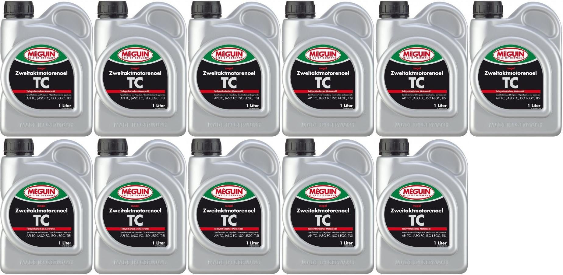 Meguin megol 9025 TC 2T teilsynthetisches Motorrad Motoröl 11x 1l = 11 Liter