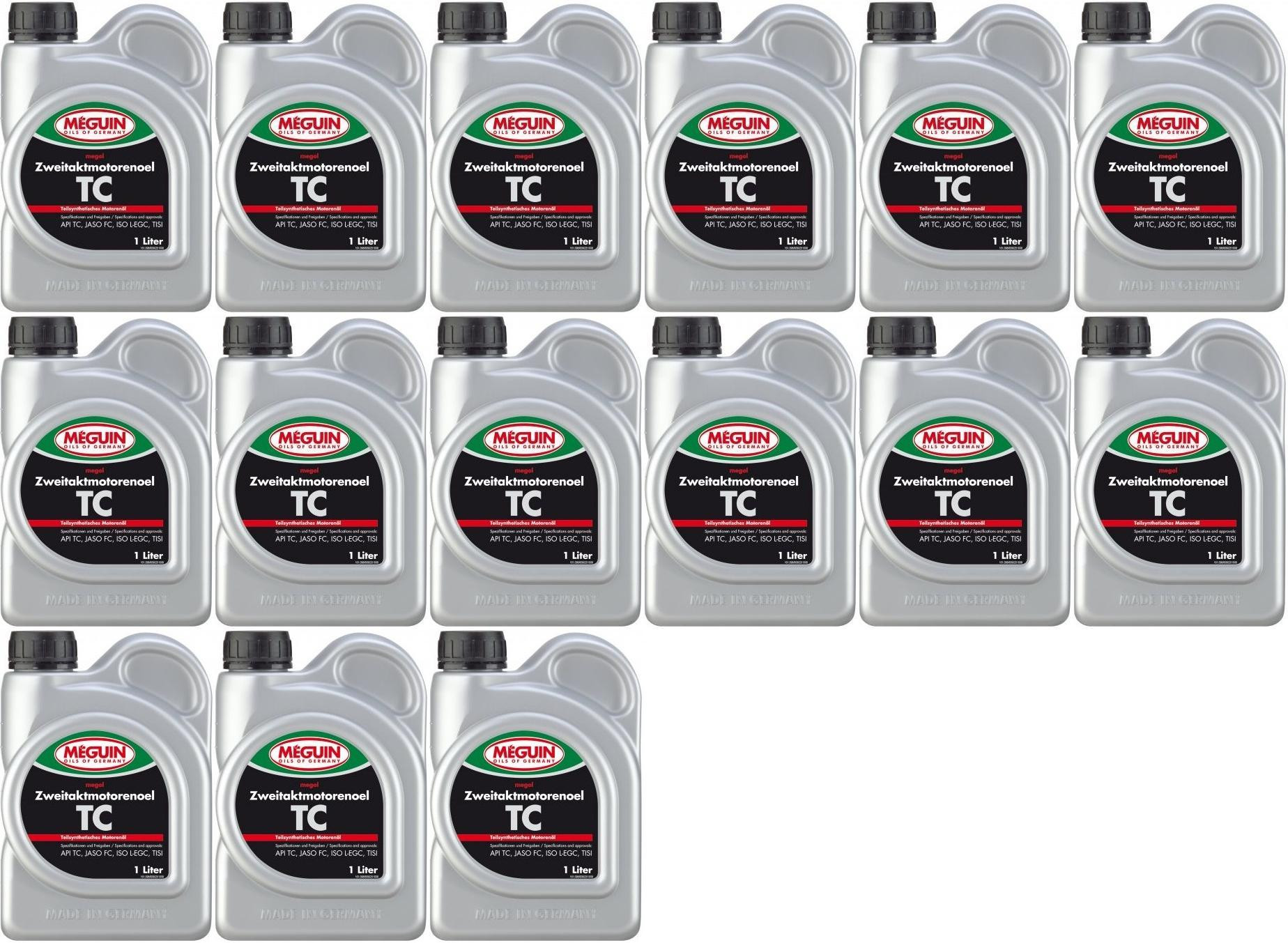 Meguin megol 9025 TC 2T teilsynthetisches Motorrad Motoröl 15x 1l = 15 Liter