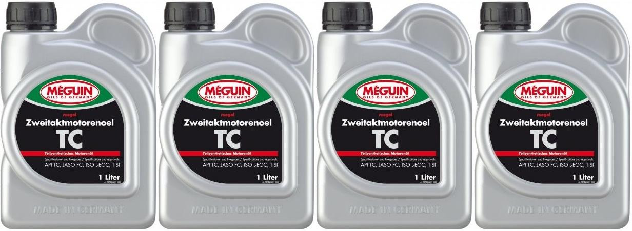 Meguin megol 9025 TC 2T teilsynthetisches Motorrad Motoröl 4x 1l = 4 Liter