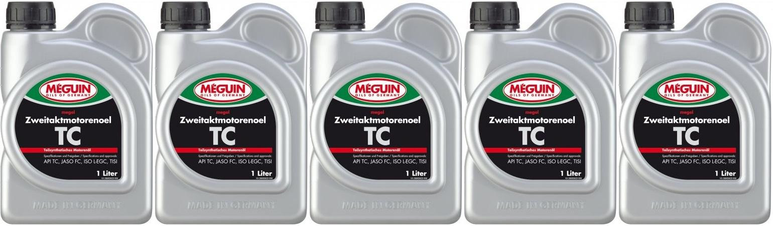 Meguin megol 9025 TC 2T teilsynthetisches Motorrad Motoröl 5x 1l = 5 Liter