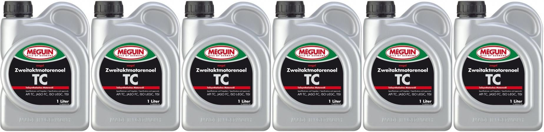 Meguin megol 9025 TC 2T teilsynthetisches Motorrad Motoröl 6x 1l = 6 Liter