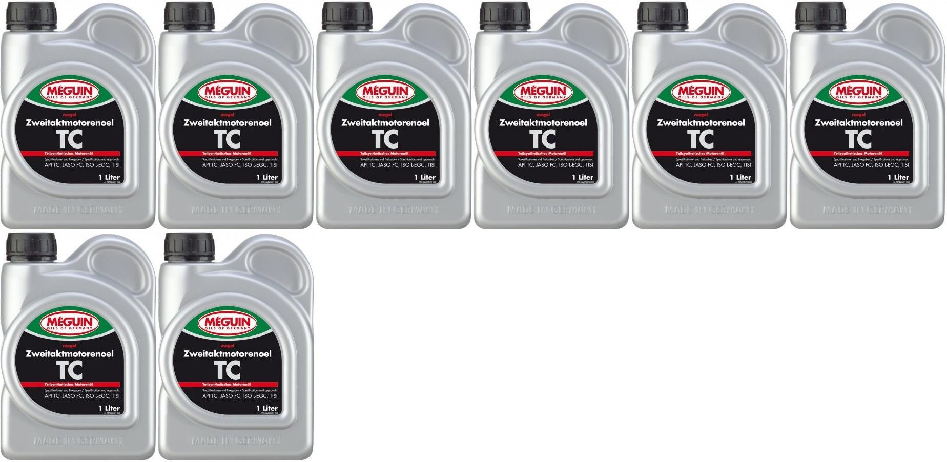 Meguin megol 9025 TC 2T teilsynthetisches Motorrad Motoröl 8x 1l = 8 Liter