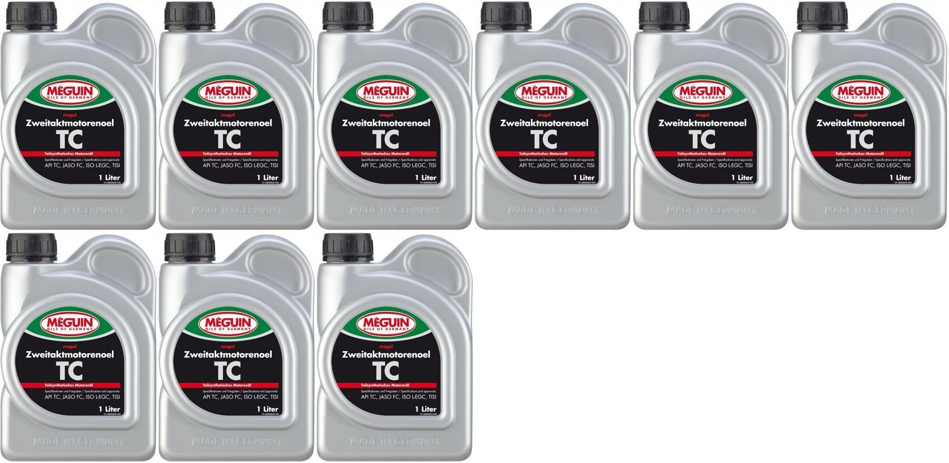 Meguin megol 9025 TC 2T teilsynthetisches Motorrad Motoröl 9x 1l = 9 Liter