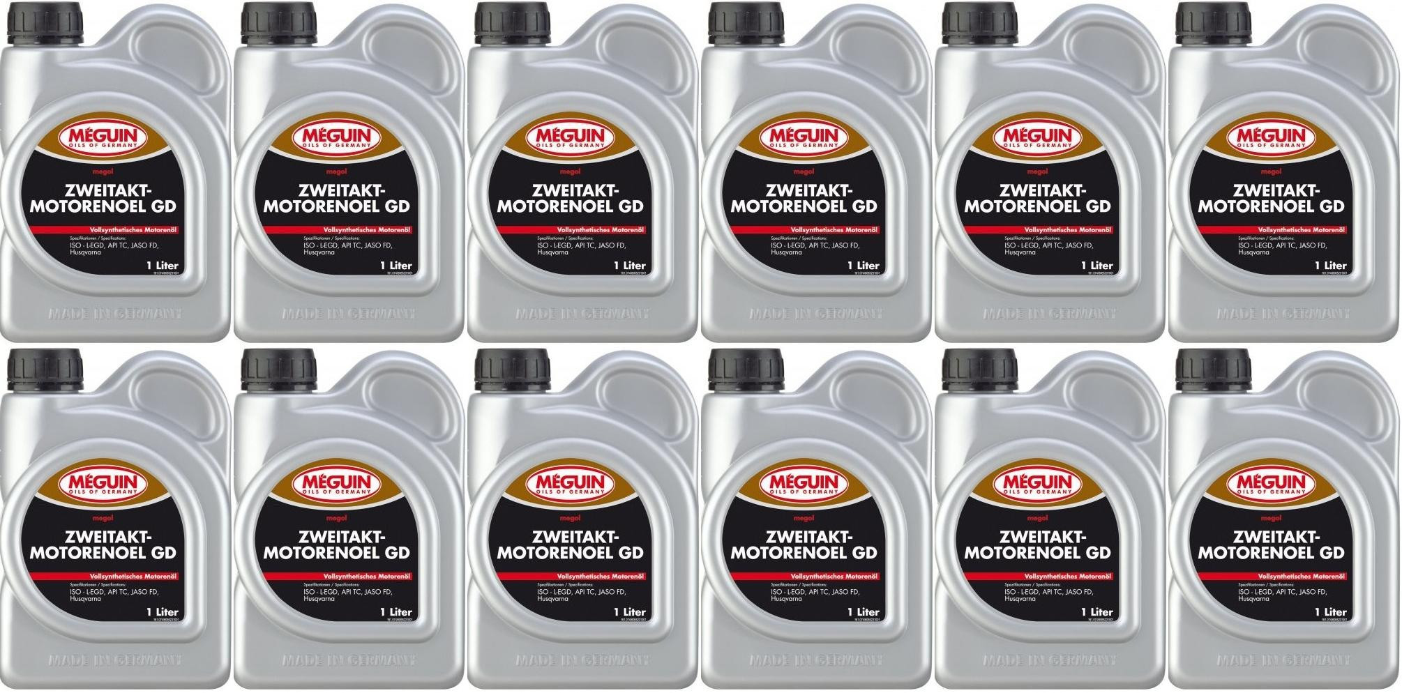 Meguin megol 6523 GD 2T vollsynthetisches Motorrad Motoröl 12x 1l = 12 Liter