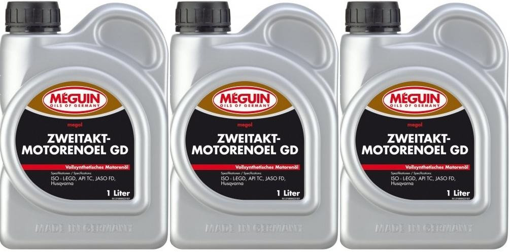 Meguin megol 6523 GD 2T vollsynthetisches Motorrad Motoröl 3x 1l = 3 Liter