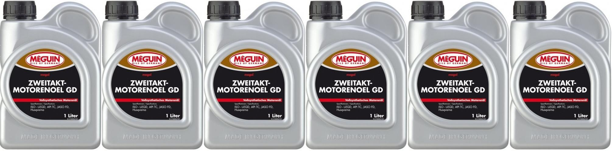 Meguin megol 6523 GD 2T vollsynthetisches Motorrad Motoröl 6x 1l = 6 Liter