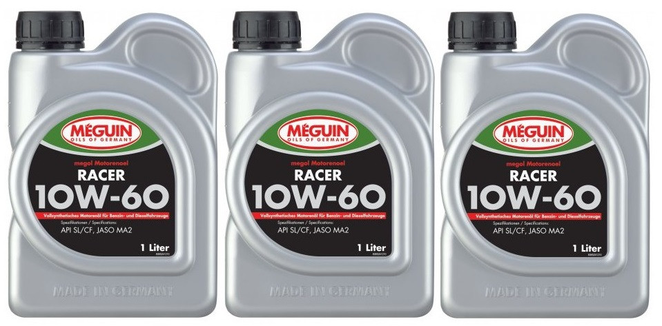 Meguin megol 6524 4T RACER 10W-60 VS Motorrad Motoröl 3x 1l = 3 Liter