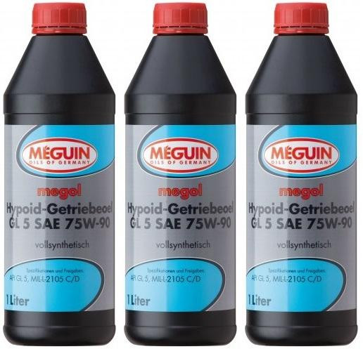Meguin megol 4650 Hypoid-Getriebeöl GL5 SAE 75W-90 (vollsynth.) 3x 1l = 3 Liter