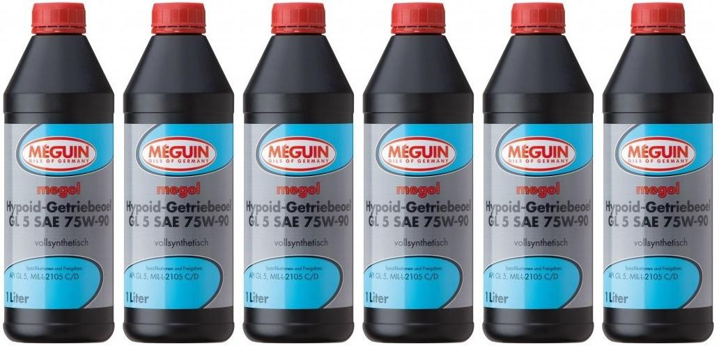 Meguin megol 4650 Hypoid-Getriebeöl GL5 SAE 75W-90 (vollsynth.) 6x 1l = 6 Liter
