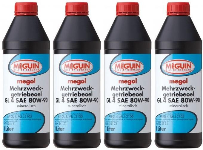 Meguin megol 4866 Mehrzweck-Getriebeöl GL4 SAE 80W-90 4x 1l = 4 Liter