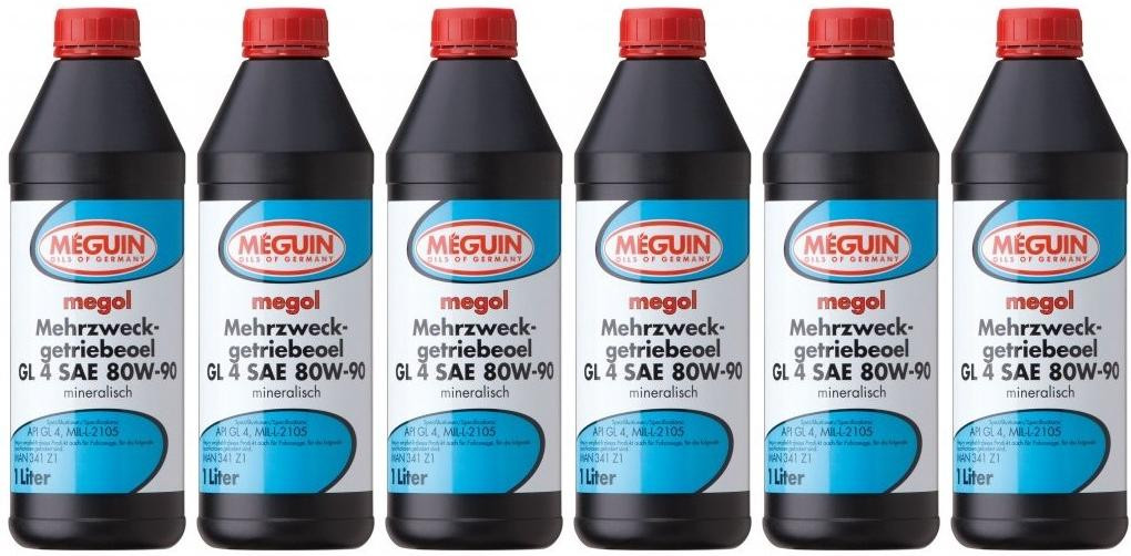 Meguin megol 4866 Mehrzweck-Getriebeöl GL4 SAE 80W-90 6x 1l = 6 Liter