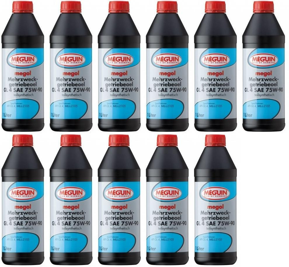 Meguin megol 4867 Mehrzweck-Getriebeöl GL4 SAE 75W-90 11x 1l = 11 Liter