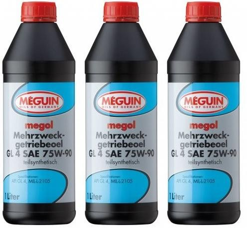 Meguin megol 4867 Mehrzweck-Getriebeöl GL4 SAE 75W-90 3x 1l = 3 Liter