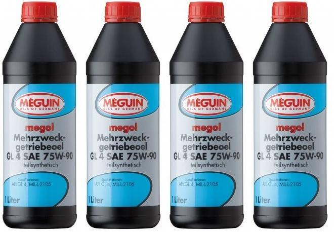 Meguin megol 4867 Mehrzweck-Getriebeöl GL4 SAE 75W-90 4x 1l = 4 Liter