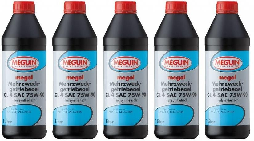 Meguin megol 4867 Mehrzweck-Getriebeöl GL4 SAE 75W-90 5x 1l = 5 Liter