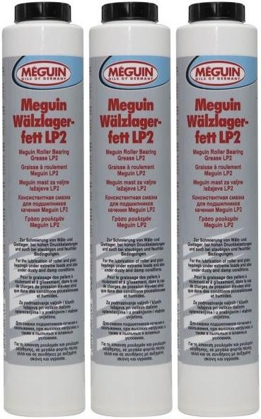 Meguin 9029 Wälzlagerfett LP2 Lube Shuttle Fett Kartusche 3x 400 Gramm
