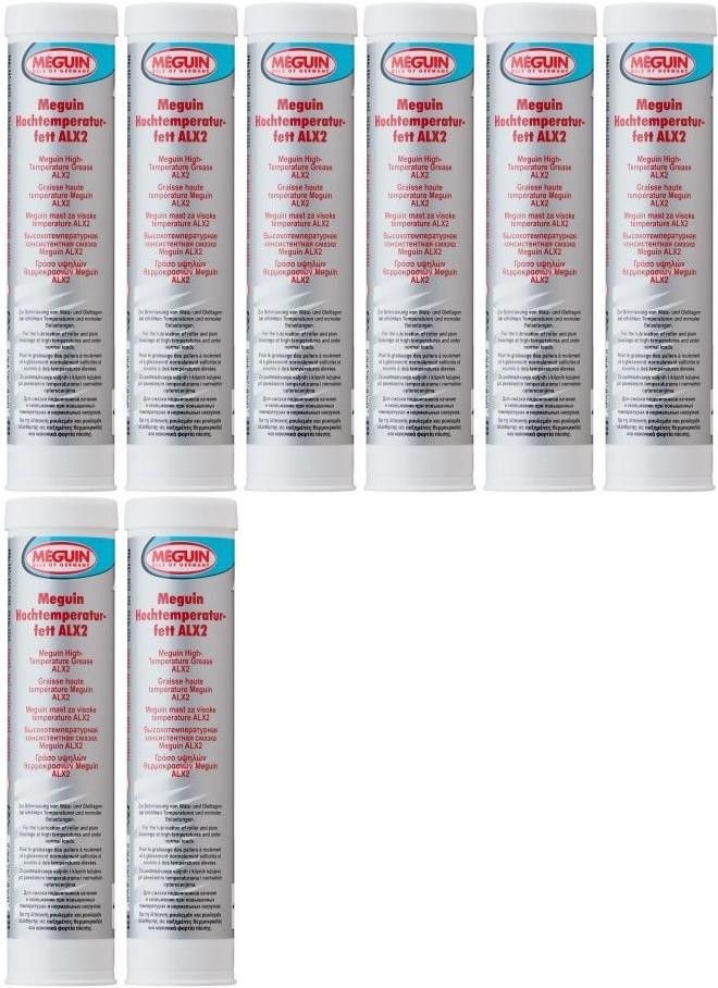 Meguin 6510 Hochtemperaturfett ALX2 Fett Kartusche 8x 400 Gramm
