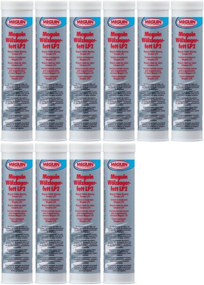 Meguin 4769 Wälzlagerfett LP2 Fett Kartusche 10x 400 Gramm