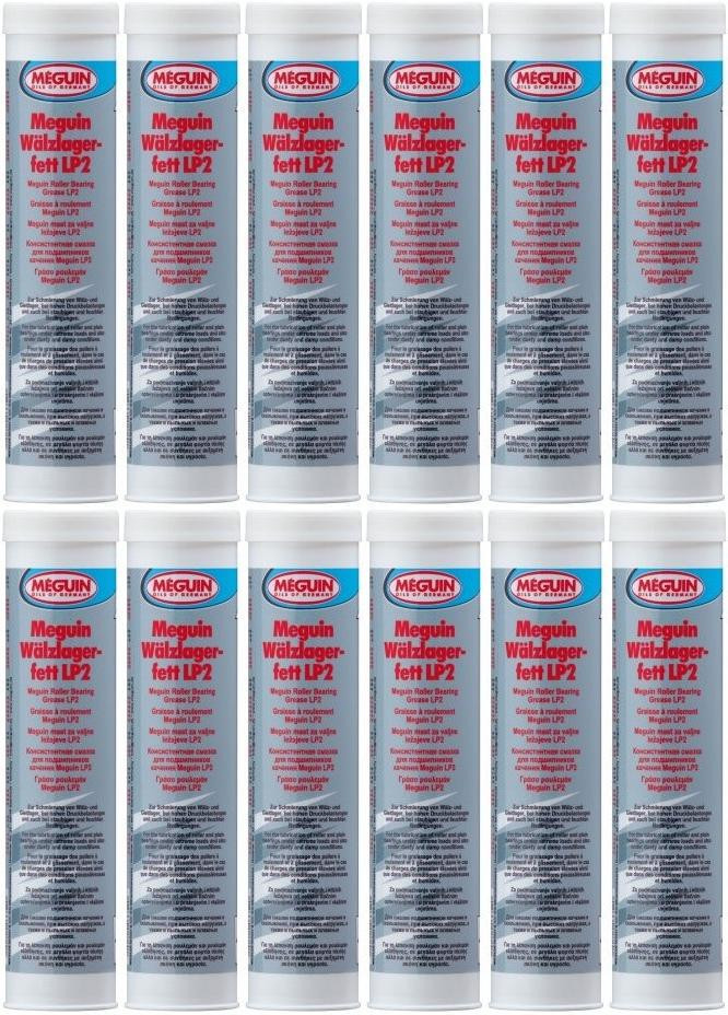 Meguin 4769 Wälzlagerfett LP2 Fett Kartusche 12x 400 Gramm