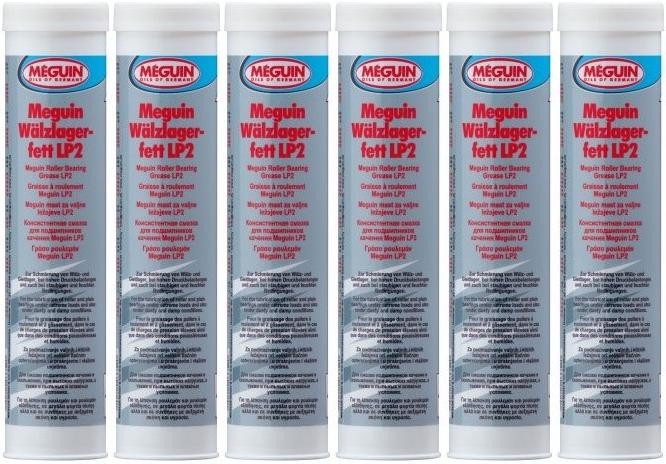 Meguin 4769 Wälzlagerfett LP2 Fett Kartusche 6x 400 Gramm