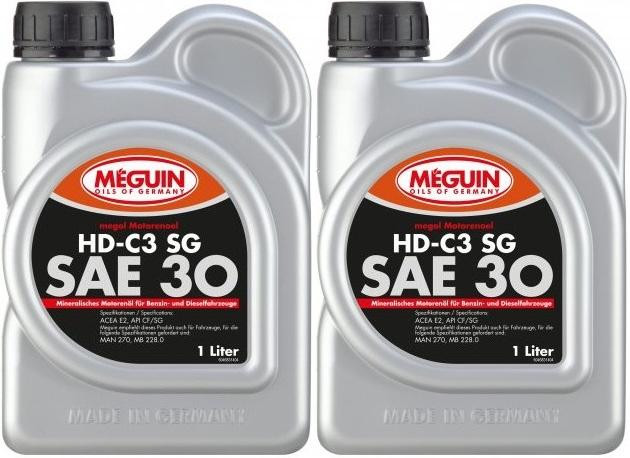 Meguin megol 4683 Motorenoel HD-C3 SG (single-grade) SAE 30 2x 1l = 2 Liter
