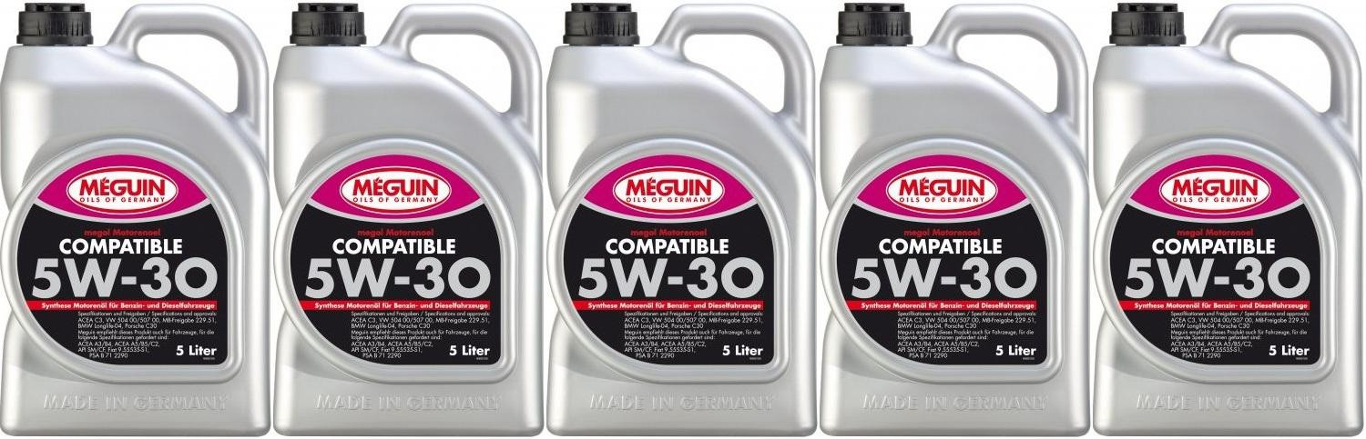 Meguin megol 6562 Motoröl Compatible SAE 5W-30 5x 5 = 25 Liter