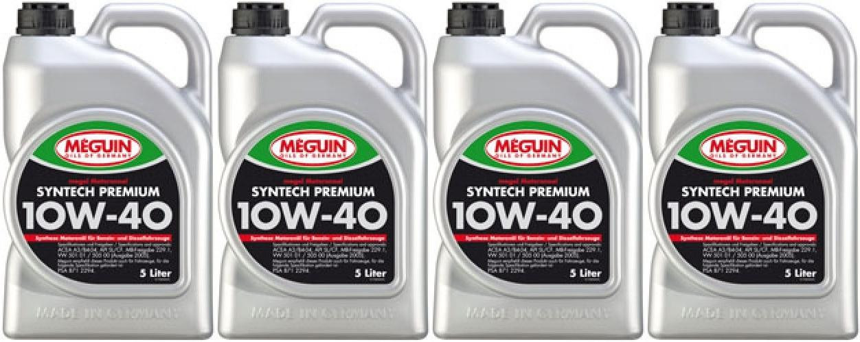 Meguin megol 4338 Motoröl Syntech Premium SAE 10W-40 4x 5 = 20 Liter