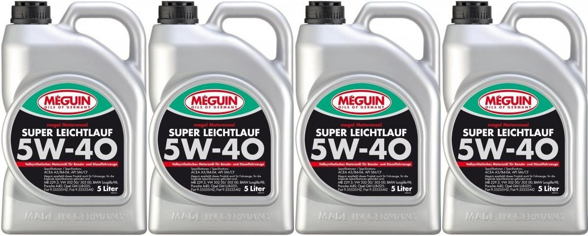 Meguin megol 4809 Super Leichtlauf 5W-40 Motoröl 4x 5 = 20 Liter