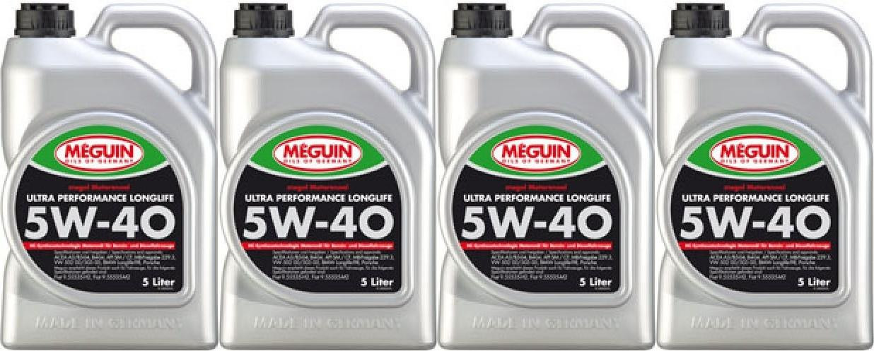Meguin megol 6328 Motoröl Ultra Performance Longlife SAE 5W-40 4x 5 = 20 Liter