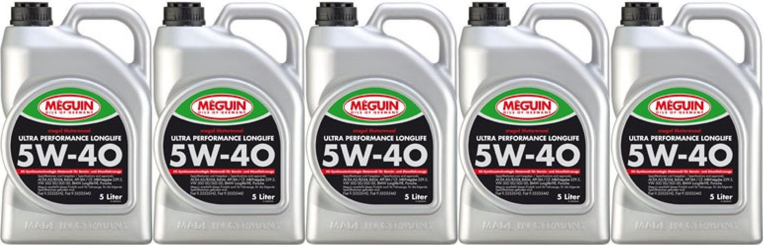 Meguin megol 6328 Motoröl Ultra Performance Longlife SAE 5W-40 5x 5 = 25 Liter