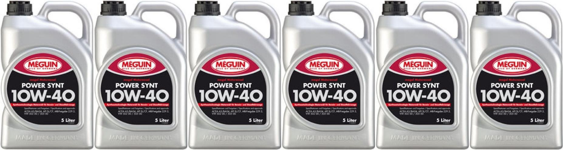 Meguin megol 4800 Diesel & Benziner Motoröl Power Synt SAE 10W-40 6x5 = 30 Liter