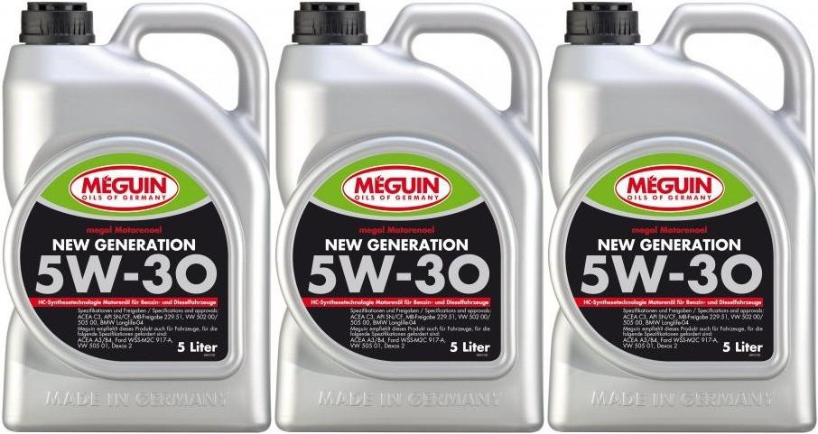 Meguin megol 6513 Motoröl New Generation SAE 5W-30 3x 5 = 15 Liter