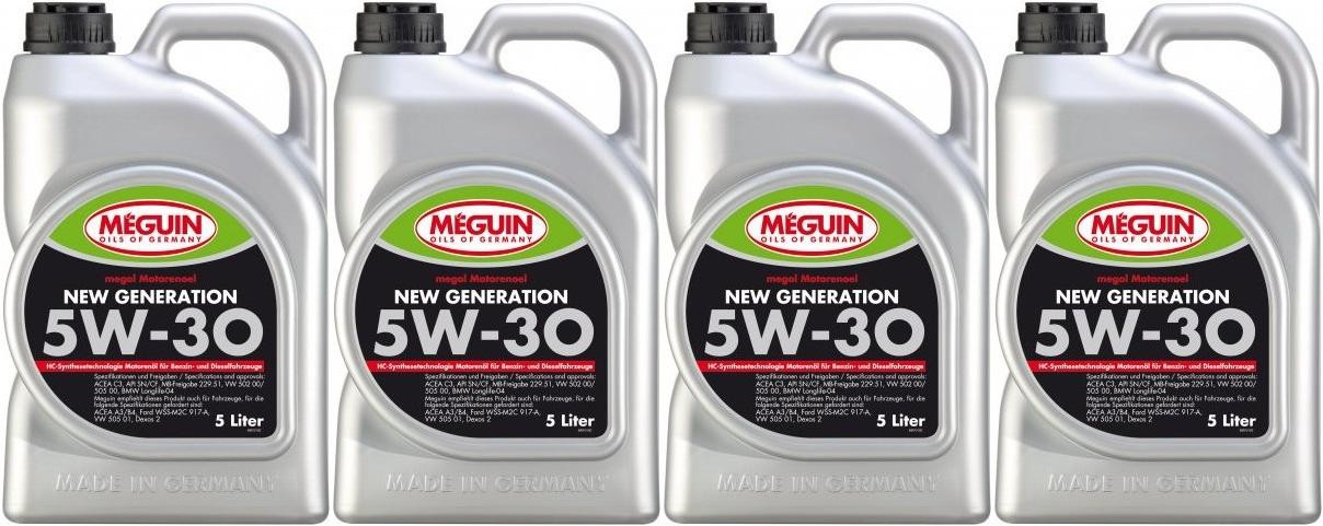 Meguin megol 6513 Motoröl New Generation SAE 5W-30 4x 5 = 20 Liter