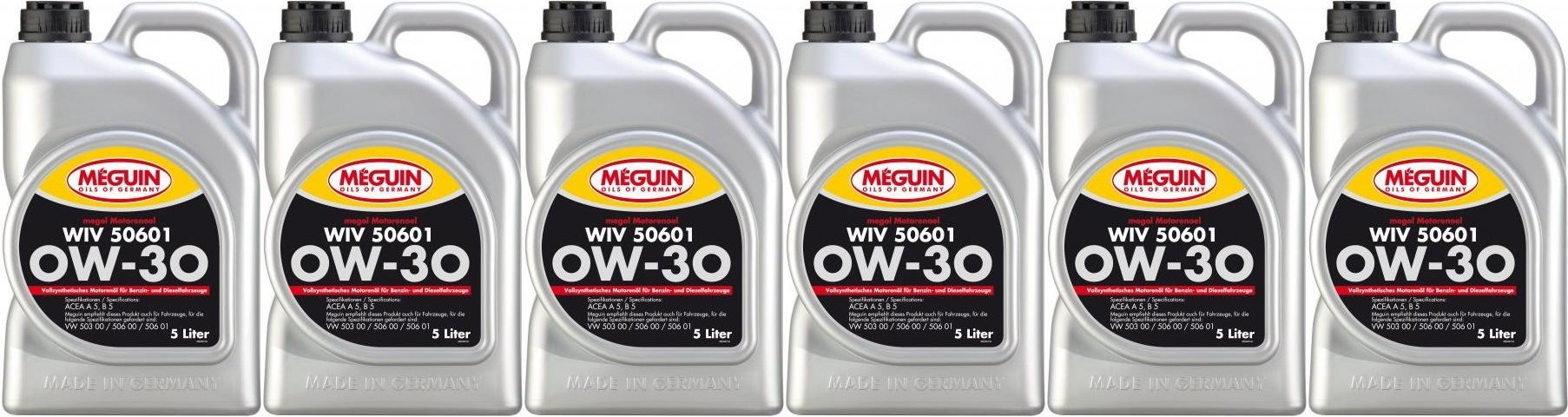 Meguin megol 6322 Motoröl WIV 50601 0W-30 (vollsynth.) 6x 5 = 30 Liter
