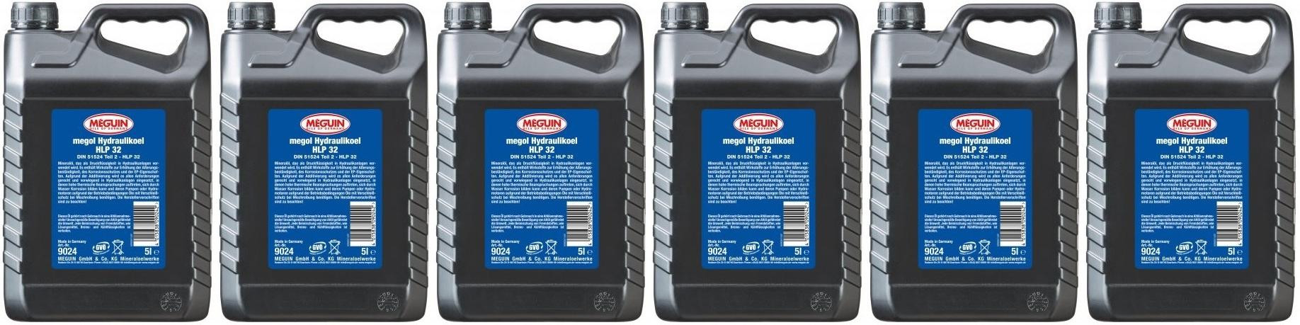 Meguin 9024 Hydraulikoel HLP 32 6x 5 = 30 Liter