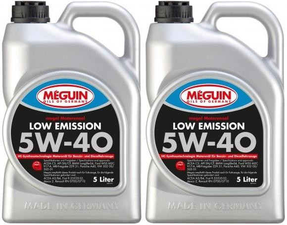 Meguin megol 6574 Motoröl Low Emission SAE 5W-40 2x 5 = 10 Liter