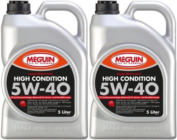 Meguin megol 3198 Motoröl High Condition SAE 5W-40 2x 5 = 10 Liter