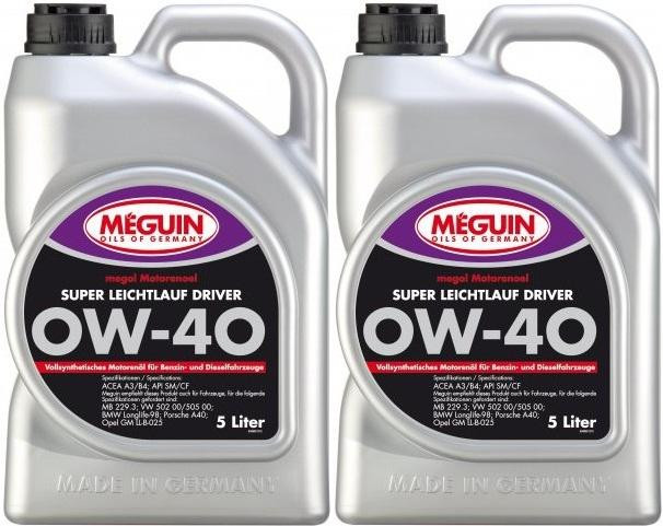 Meguin megol 4895 Motoröl Super Leichtlauf Driver SAE 0W-40 2x 5 = 10 Liter