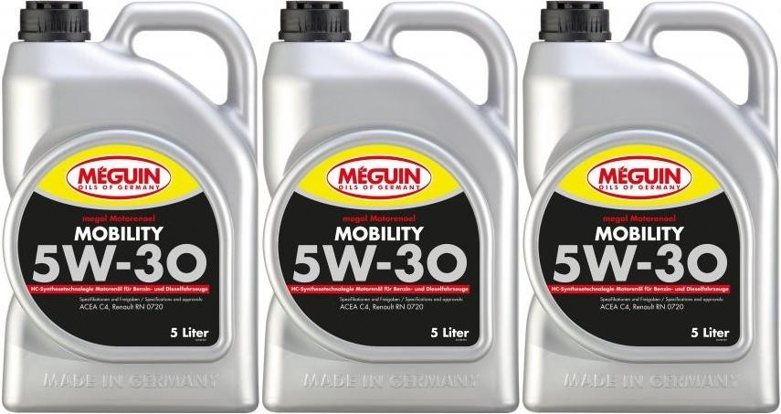 Meguin megol 3182 Motoröl Mobility SAE 5W-30 3x 5 = 15 Liter